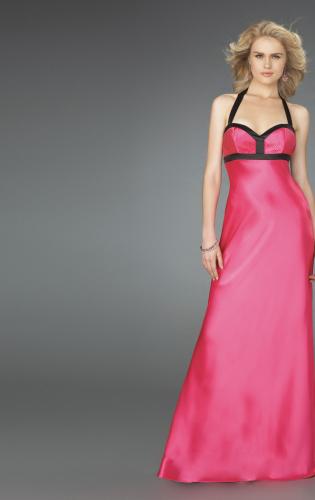 Picture of: Long Halter Prom Gown with Criss Cross Back Detail in Pink, Style: 14315, Main Picture