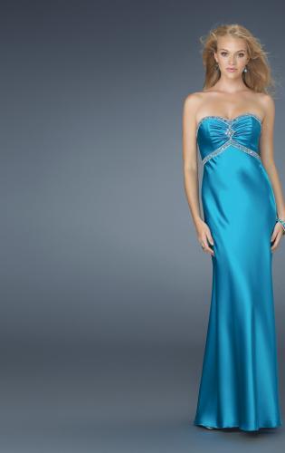 Picture of: Strapless Prom Dress with Beaded Neckline in Blue, Style: 14574, Main Picture
