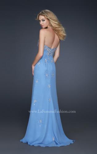 Picture of: Sweetheart Neck Long Prom Dress with Font Slit and Beads in Blue, Style: 17431, Back Picture