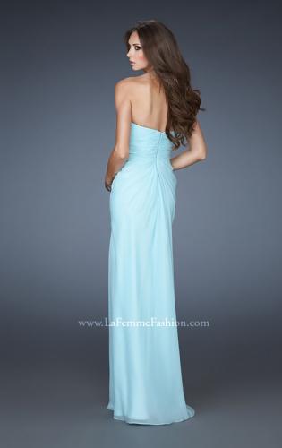 Picture of: Rhinestone Encrusted Dress with Vintage Inspired Pattern in Blue, Style: 18347, Back Picture