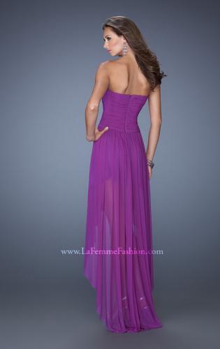 Picture of: High Low Strapless Prom Dress with a Drop Waist in Purple, Style: 19447, Back Picture