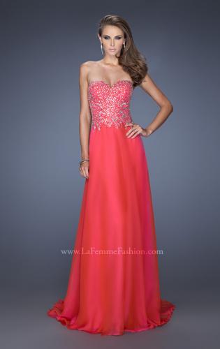 Picture of: Long Sweetheart Neckline Prom Gown with Rhinestones in Pink, Style: 19856, Main Picture