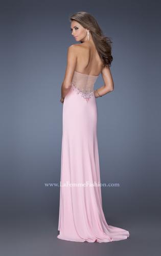 Picture of: Strapless Jersey Prom Dress with Low V Back in Pink, Style: 19869, Back Picture