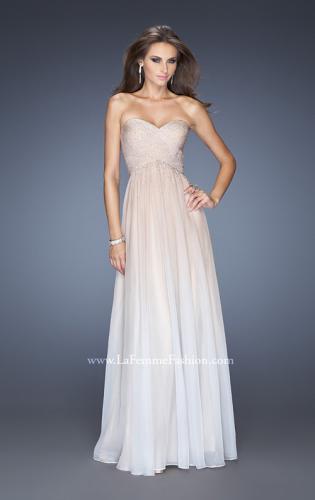 Picture of: Ombre Chiffon Prom Dress with Criss Cross Pleating in Nude, Style: 20404, Detail Picture 3