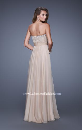 Picture of: Vintage Inspired Strapless Prom Dress with Embellishments in Nude, Style: 20708, Back Picture