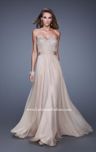 Picture of: Vintage Inspired Strapless Prom Dress with Embellishments in Nude, Style: 20708, Detail Picture 6