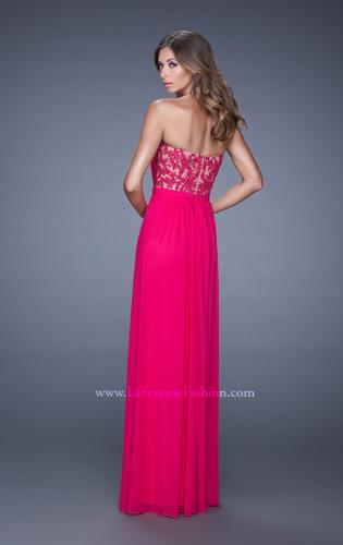 Picture of: Strapless Jersey Prom Dress with Criss Cross Gathers in Pink, Style: 20718, Back Picture