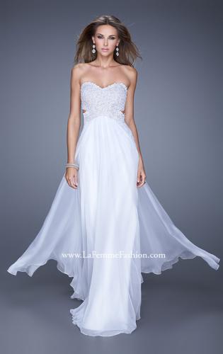 Picture of: Sweetheart Neckline Ling Prom Dress with Cut Outs in White, Style: 20734, Detail Picture 2