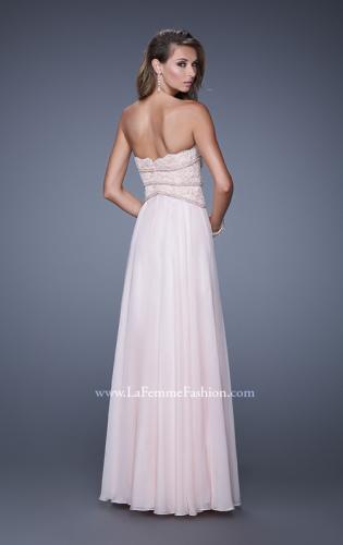 Picture of: Embellished Strapless Gown with Sweetheart Neck in Pink, Style: 20743, Back Picture