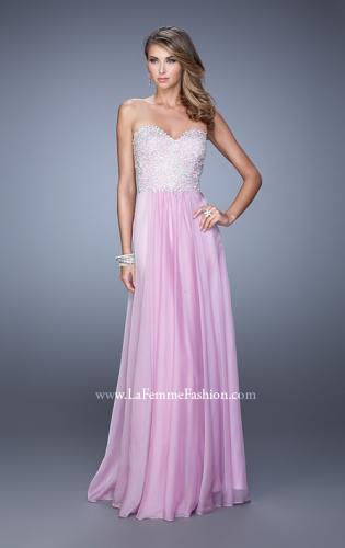 Picture of: Embellished Strapless Dress with Gathered Chiffon Skirt in Wisteria, Style: 20888, Detail Picture 5