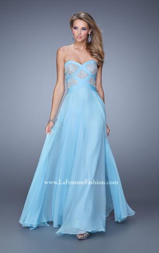 Picture of: Embroidered Bodice Prom Dress with Sweetheart Neck in Blue, Style: 20953, Detail Picture 4