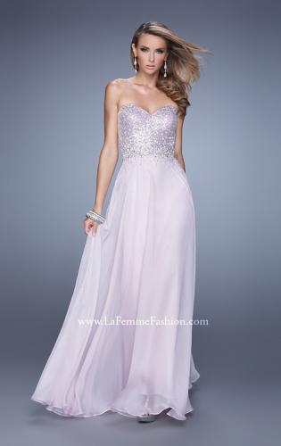 Picture of: Sequined Bodice Long Chiffon Prom Dress in Pink, Style: 20985, Detail Picture 3