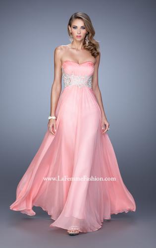 Picture of: Glamorous Prom Dress with Beaded Metallic Embroidery in Pink, Style: 21040, Detail Picture 4