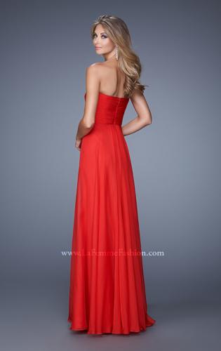 Picture of: Stunning Chiffon Prom Dress with Gathered Bodice in Red, Style: 21154, Back Picture