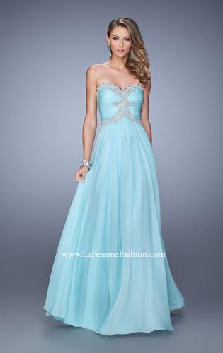 Picture of: Ruched Bodice Prom Dress with Sweetheart Neckline in Mint, Style: 21173, Detail Picture 3