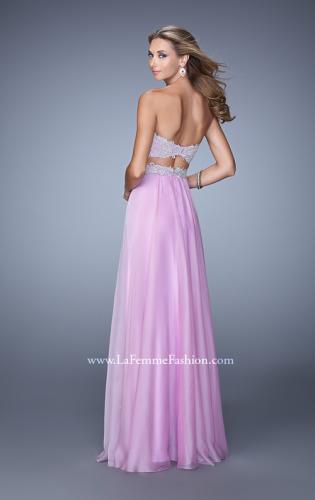 Picture of: Long Two Piece Dress with Trim Beaded Embroidery in Purple, Style: 21269, Back Picture