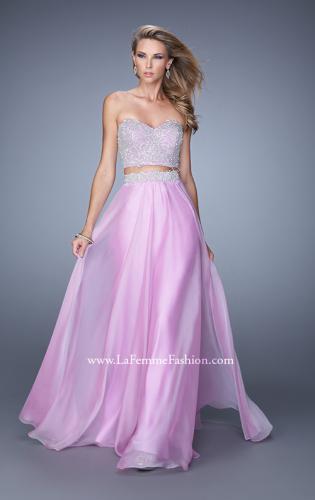 Picture of: Long Two Piece Dress with Trim Beaded Embroidery in Purple, Style: 21269, Detail Picture 1