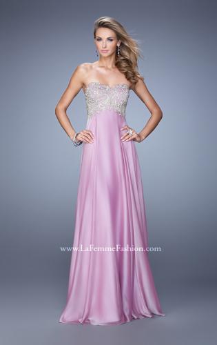 Picture of: Long Sweetheart Neckline Prom Dress with Empire Waist in Pink, Style: 21289, Detail Picture 3