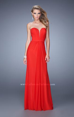 Picture of: Gathered Bodice Prom Dress with Sweetheart Neckline in Red, Style: 21343, Main Picture