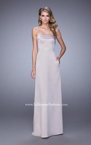 Picture of: Strapless Prom Dress with Intricate Beaded Embroidery in Champagne, Style: 21554, Main Picture