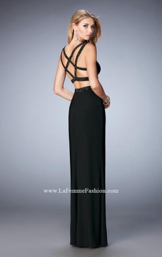 Picture of: Modern Two Piece Prom Dress with Daring Side Leg Slit in Black, Style: 22421, Back Picture