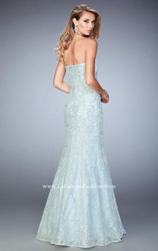 Picture of: Long Sequin Lace Prom Dress with Sweetheart Neckline in Blue, Style: 22431, Back Picture
