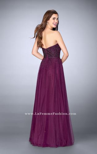 Picture of: Sweetheart Strapless Tulle Dress with a Beaded Bodice in Pink, Style: 23228, Back Picture