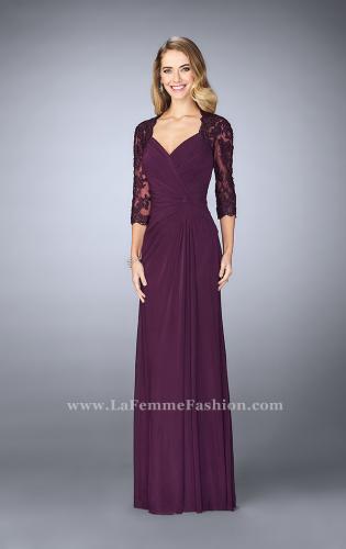 Picture of: Jersey Gown with Knot Detail and Lace Sleeves, Style: 23244, Detail Picture 2