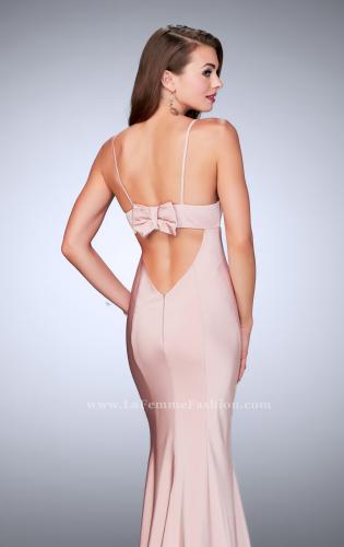 Picture of: Jersey Mermaid Prom Dress with a Deep V neckline in Pink, Style: 23747, Main Picture