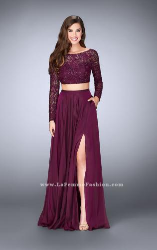 Long sleeve two piece homecoming dress top