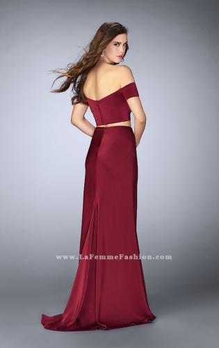 Picture of: Two Piece Off the Shoulder Prom Dress with Slit in Red, Style: 23963, Back Picture