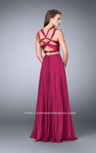 Picture of: Two Piece A-line Chiffon Dress with Sweetheart Neckline in Pink, Style: 23979, Detail Picture 3