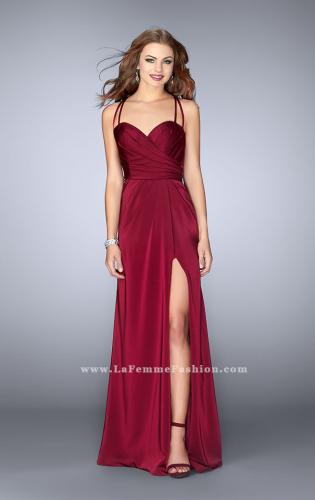 Picture of: Gathered Jersey Prom Dress with Sweetheart Neckline in Red, Style: 24263, Main Picture