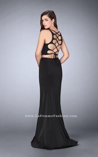 Picture of: Two Piece Prom Dress with Lace Up Back in Black, Style: 24310, Detail Picture 2