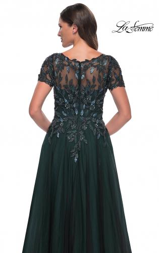 Picture of: Beautiful A-Line Tulle Dress with Beaded Bodice in Black Emerald, Style: 31267, Detail Picture 2