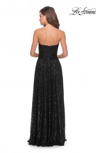 Picture of: Long Sequined Dress with Sweetheart Neckline in Black, Style: 27879, Detail Picture 2