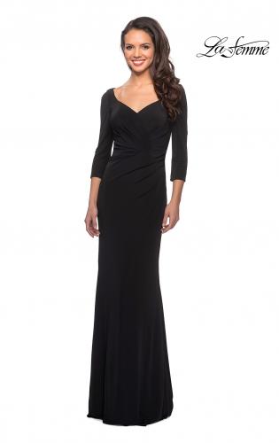 Picture of: 3/4 Sleeve Long Jersey Dress with Sweetheart Neckline, Style: 26955, Detail Picture 1