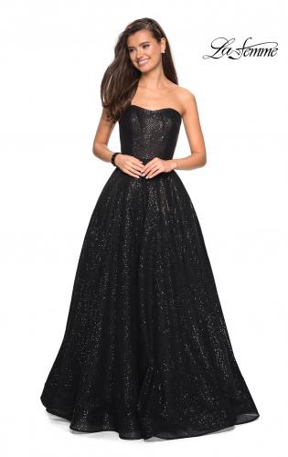 Picture of: Black Strapless Fully sequin Formal Prom Gown in Black, Style: 27467, Main Picture