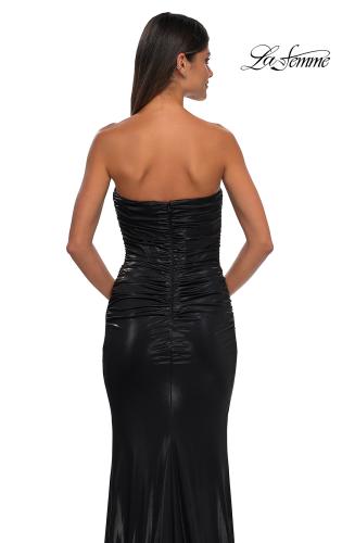 Picture of: Fabulous Metallic Jersey Ruched Strapless Dress in Black, Style: 32518, Detail Picture 10