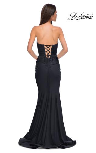 Picture of: Simple Jersey Mermaid Prom Dress with Sweetheart Neckline in Black , Style 32872, Detail Picture 12