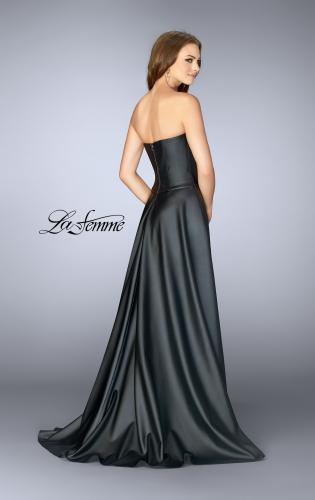 La Femme - 24002 Sexy Sleeveless Deep V-Neck Leather Dress – Couture Candy