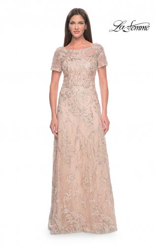 Picture of: Gorgeous Beaded Mother of the Bride Dress with High Neckline in Blush, Style: 31639, Main Picture