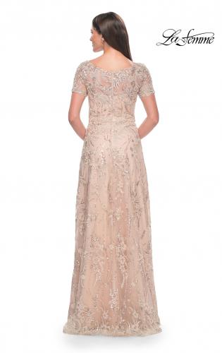 Picture of: Gorgeous Beaded Mother of the Bride Dress with High Neckline in Blush, Style: 31639, Back Picture