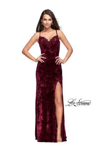 crushed velvet prom dress