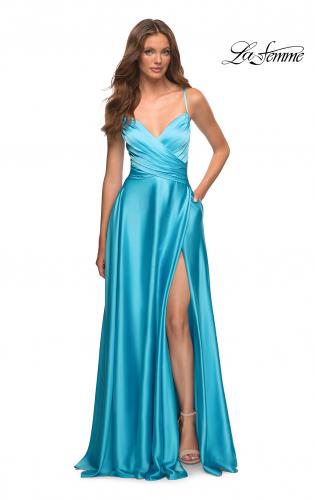 linen Interaction Get angry Satin Prom Dresses | La Femme