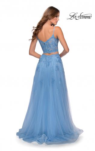 la femme royal blue prom dress