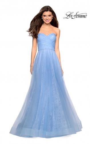 Picture of: Strapless Lace Ball Gown with Sweetheart Neckline in Cloud Blue, Style: 27135, Detail Picture 5