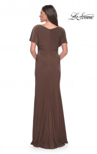 Picture of: Chic Jersey Dress with V Neck and Loose Sleeves in Hunter Green, Style: 29997, Detail Picture 8