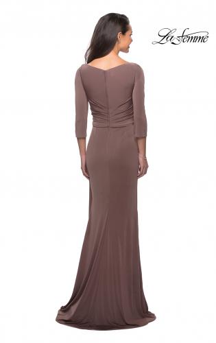Picture of: 3/4 Sleeve Long Jersey Dress with Sweetheart Neckline, Style: 26955, Detail Picture 3