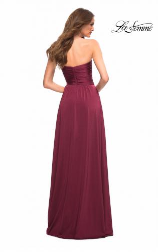 Picture of: Simple Strapless Jersey Dress with High Slit in Purple, Style: 30700, Back Picture